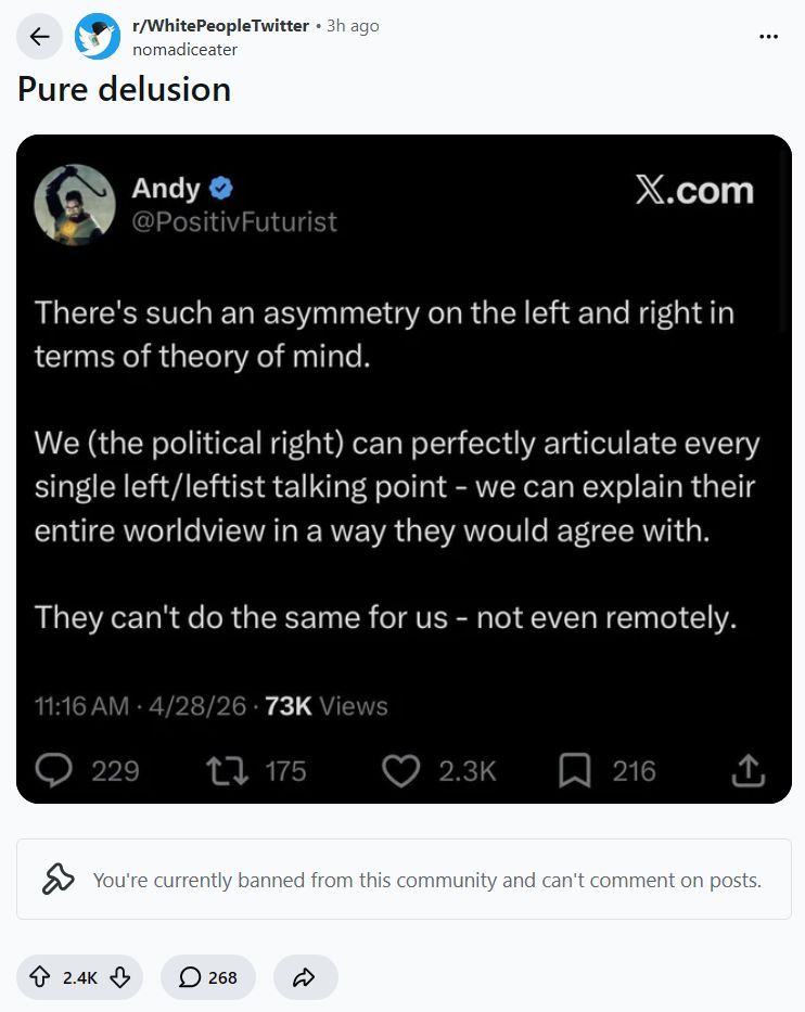 reddit_lies's tweet image. The post: "This is stupid, of course Dems understand what Republicans believe"

The comments: *Dems demonstrating they do not understand Republicans*