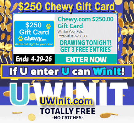 UWinItSweeps's tweet photo. #GiveawayAlert⌛
🐾Enter to #win for your pets — $250 Chewy Gift Card drawing TONIGHT!🐾🕛

🆓 Totally 💯 FREE! No catches!
😎If you enter, you can Win It!
👉 https://t.co/tR3vu2wrPX https://t.co/WICNzo2ruS