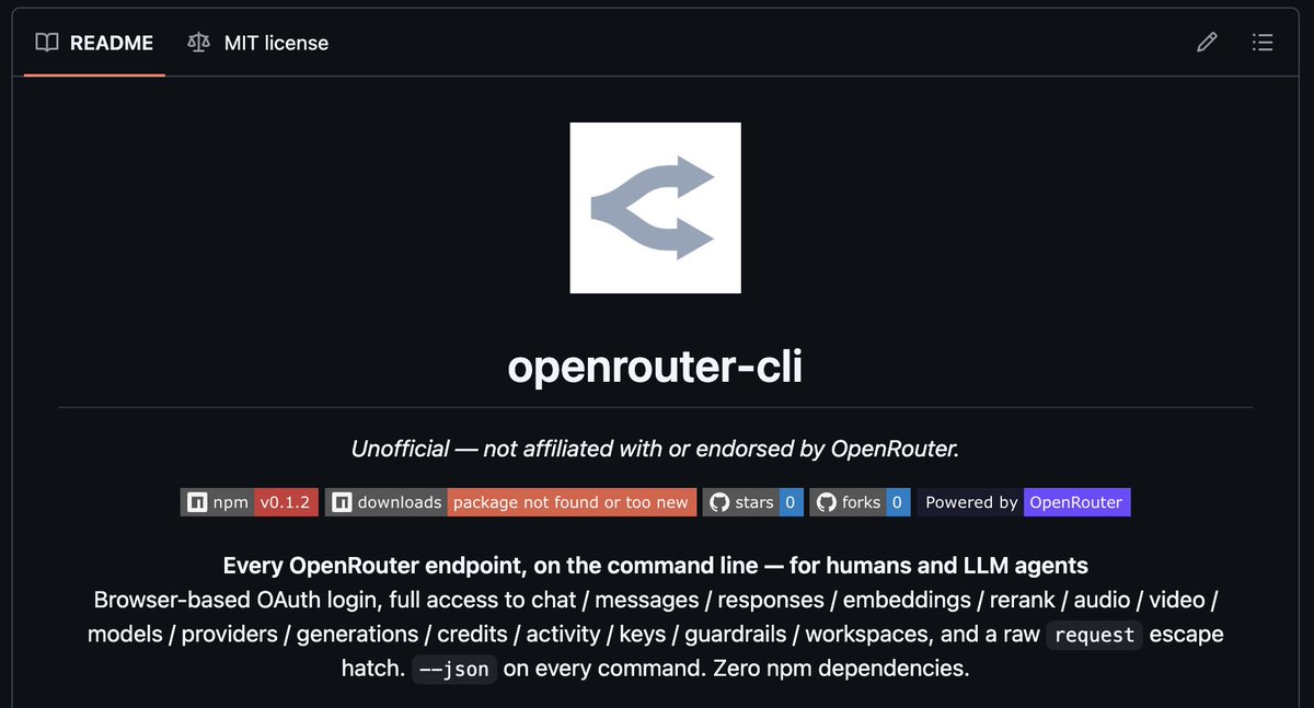 Published OpenRouterCLI - the most complete CLI to use @OpenRouter ...