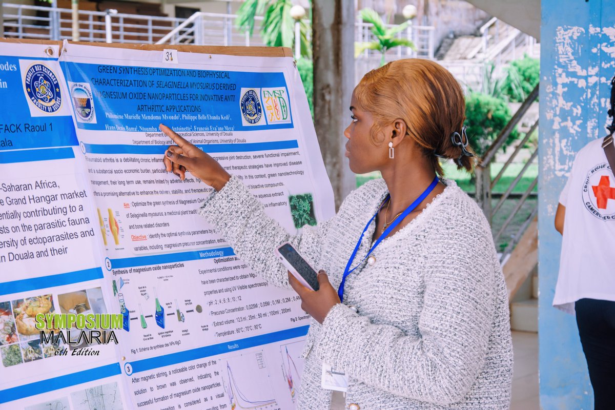 FrancoisEyaane's tweet photo. Mendomo, Present parts of her Pharm D work on Green Synthesis Optimization and Biophysical Characterization of Selaginella myosurus-Derived Magnesium Oxide Nanoparticles for Innovative Anti-Arthritic Applications. April 22 and 23 2026, 6th CVS @symposiumneed @NEBiolabs https://t.co/oI7TlZORf8
