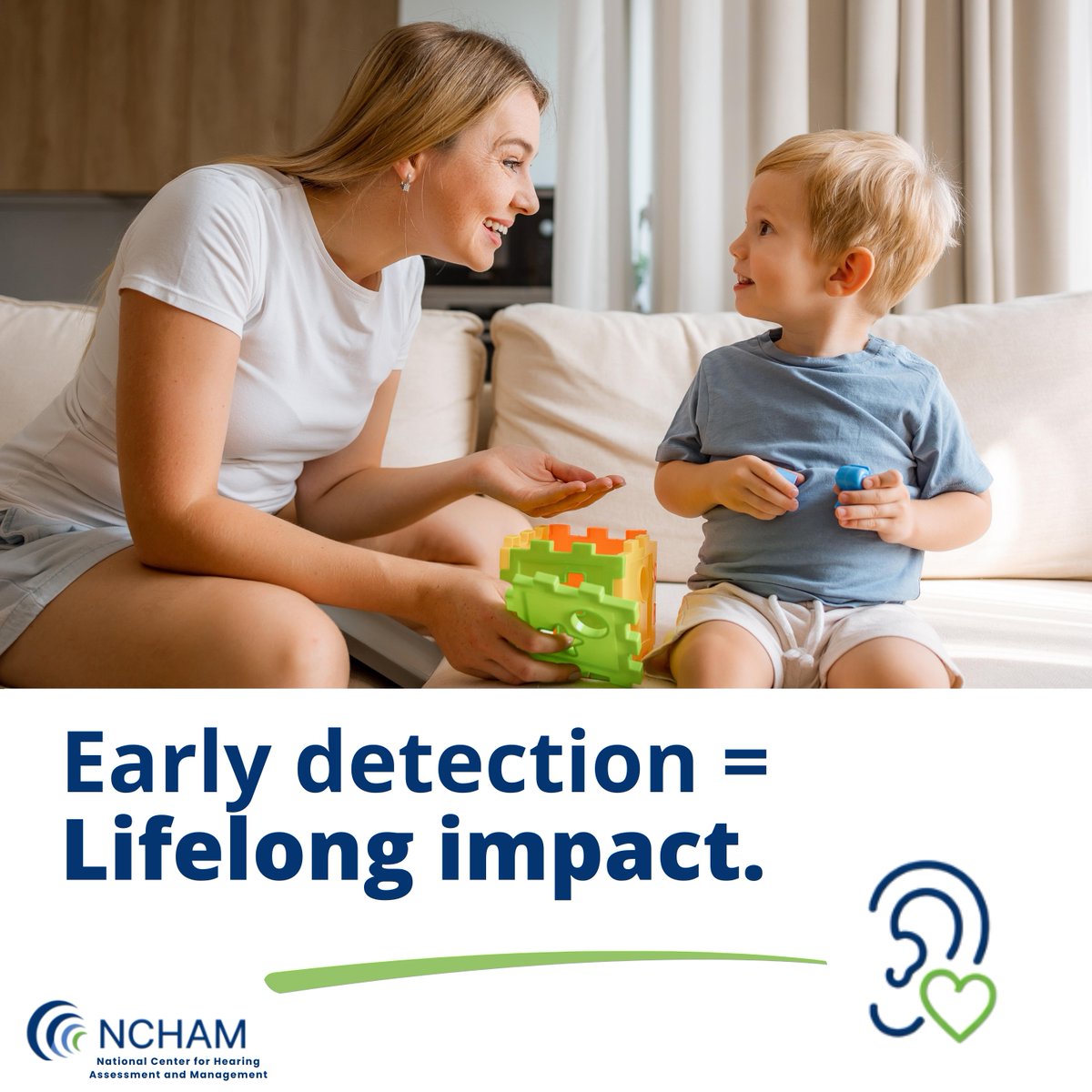 InfantHearing's tweet photo. Early detection = lifelong impact. 💙

Early identification connects children and families to the support they need from the very beginning—and that can change everything.

#EHDI #PublicHealth #NCHAM https://t.co/7JGO0lhxml