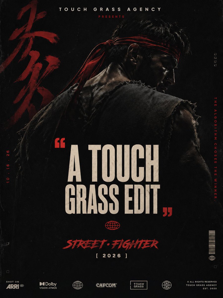 GoTouchGrass's tweet photo. Street Fighter, Our way.🔥
 
Same legendary fighters. Fresh vision. Next level intensity. 

The battle never ends… it just levels up.⚡
 
What do you think of our vision? 

#GoTouchGrass #StreetFighterMovie #reimaginedfanart https://t.co/fo9Jn4HWHH