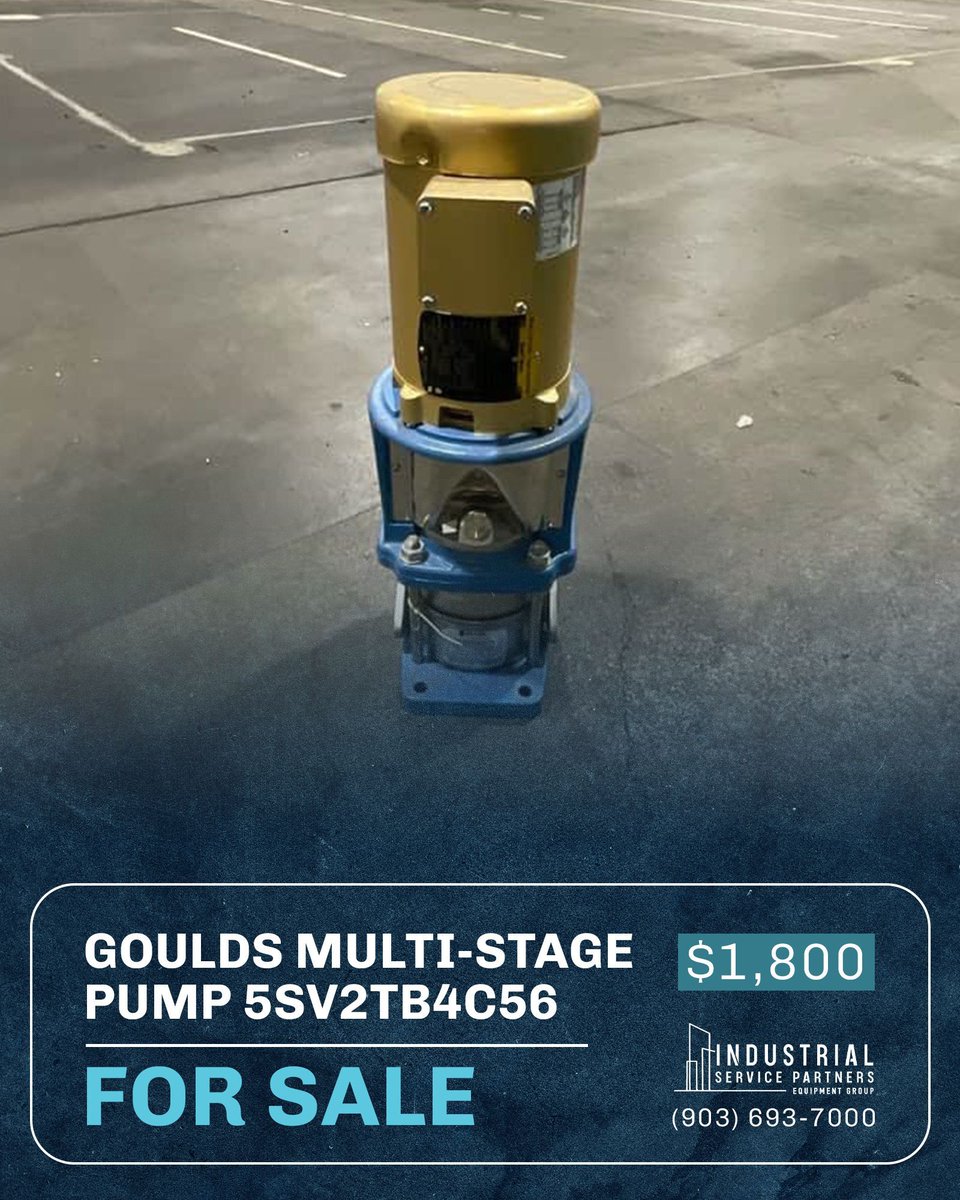 indservpart's tweet image. With a voltage of 230/460 and 3500 RPM, the Goulds Multi-Stage Pump efficiently boosts #water pressure for #commercial and #industrial applications 💧

Visit the ISP #Equipment Group website or call to learn more about this product:
🔗 ispequipment.net/product/goulds…
📞 (903) 693-7000