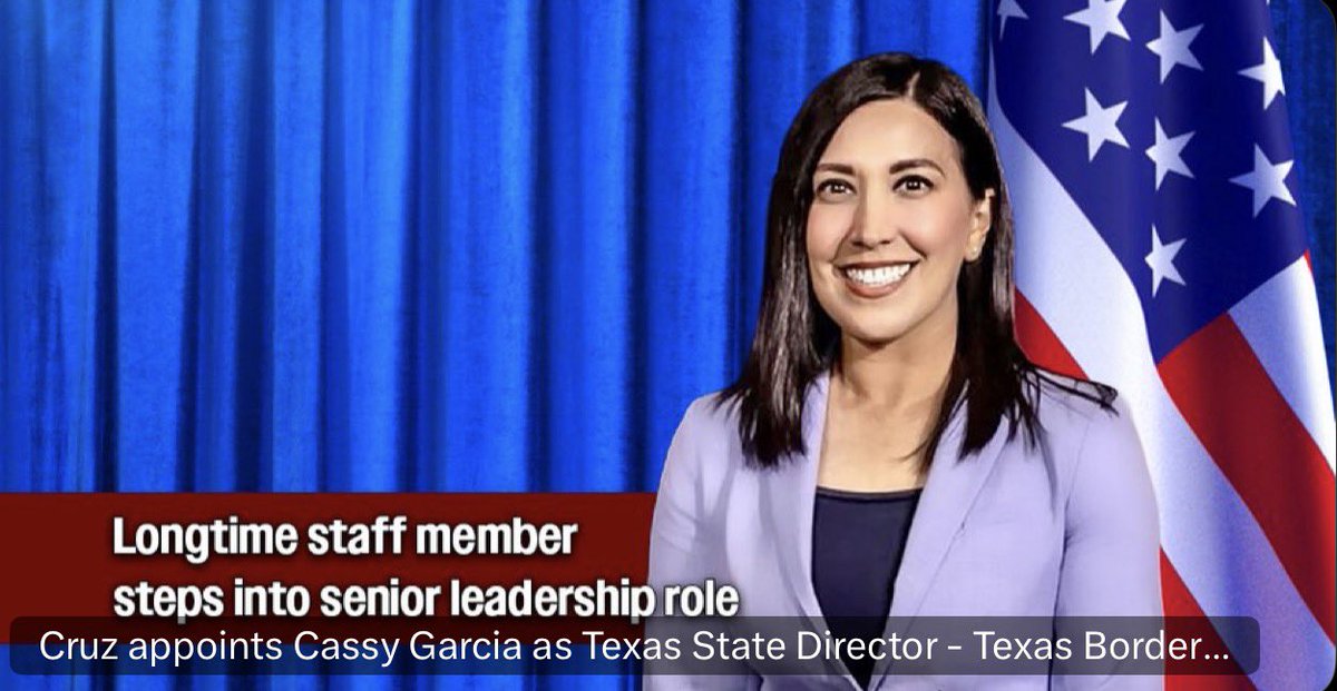 USBPChiefOwens's tweet photo. Congratulations to @CasandraLGarcia on becoming Texas State Director for @SenTedCruz!

31 million Texans are lucky to have you in their corner! https://t.co/pUu4GqzpJs