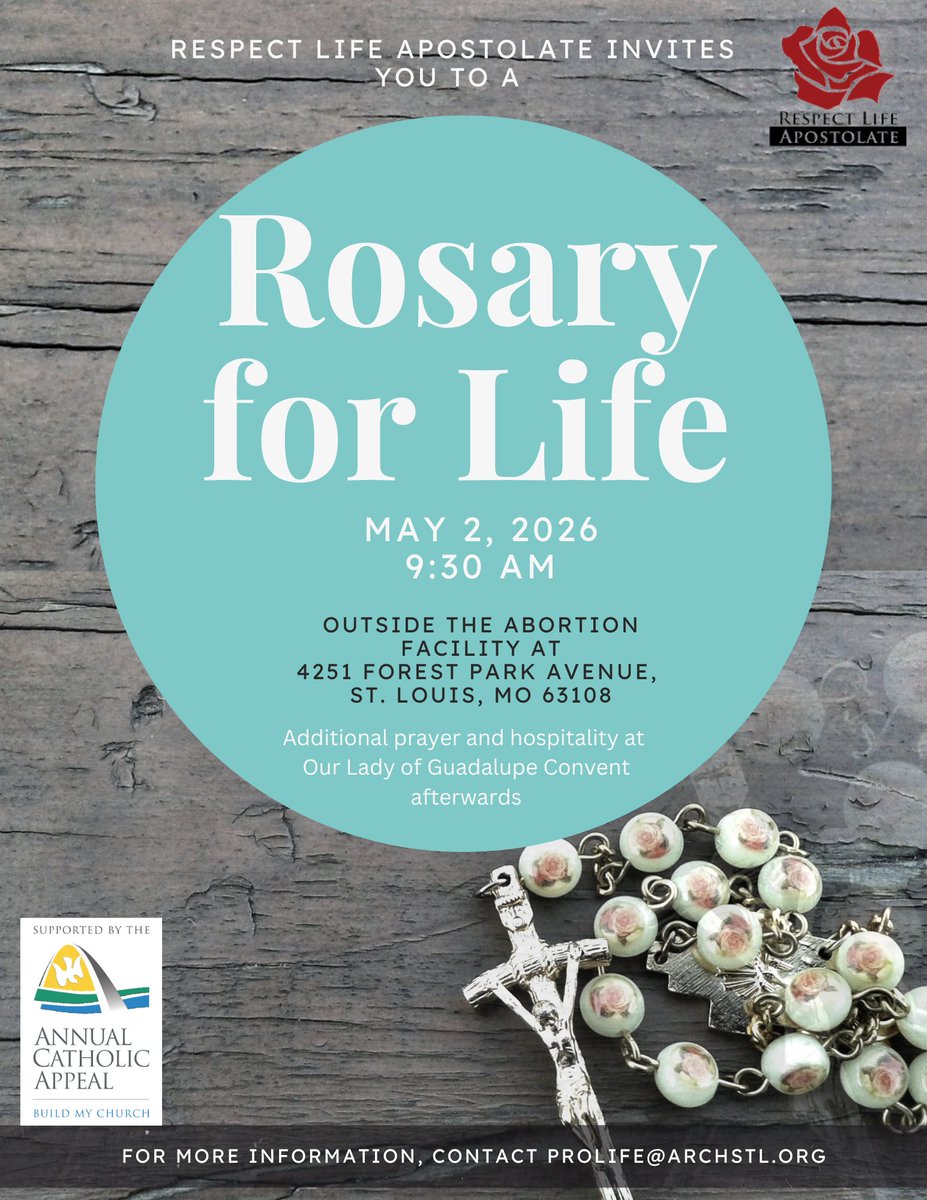 ProLifeSTL's tweet photo. Join us in prayer at the Rosary for Life 🌹 https://t.co/T0KZZ9KtOM