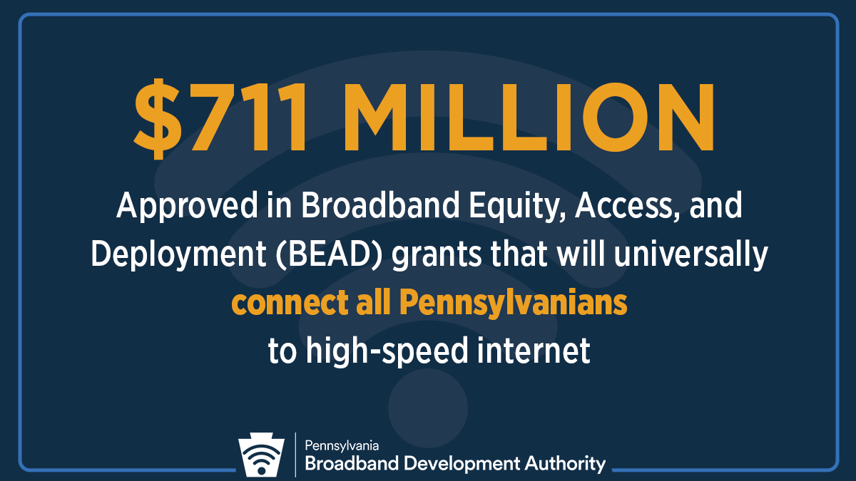 PADCEDnews's tweet photo. 📢 JUST ANNOUNCED: The @NTIAgov approved $711M in BEAD funding for Pennsylvania!
High-speed internet for every Pennsylvanian is finally within reach. Learn more about the approved projects.
https://t.co/dHtdc6bsig https://t.co/QYUDt7Sl4f