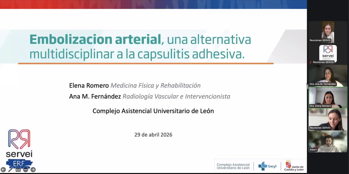 SERVEISoc's tweet photo. ¡Comenzamos con el webinar del @SERVEI_ERF !
👇👇👇

https://t.co/U5nW9hhDsi

#RadiologiaIntervencionista https://t.co/VhRPOK8Nz6