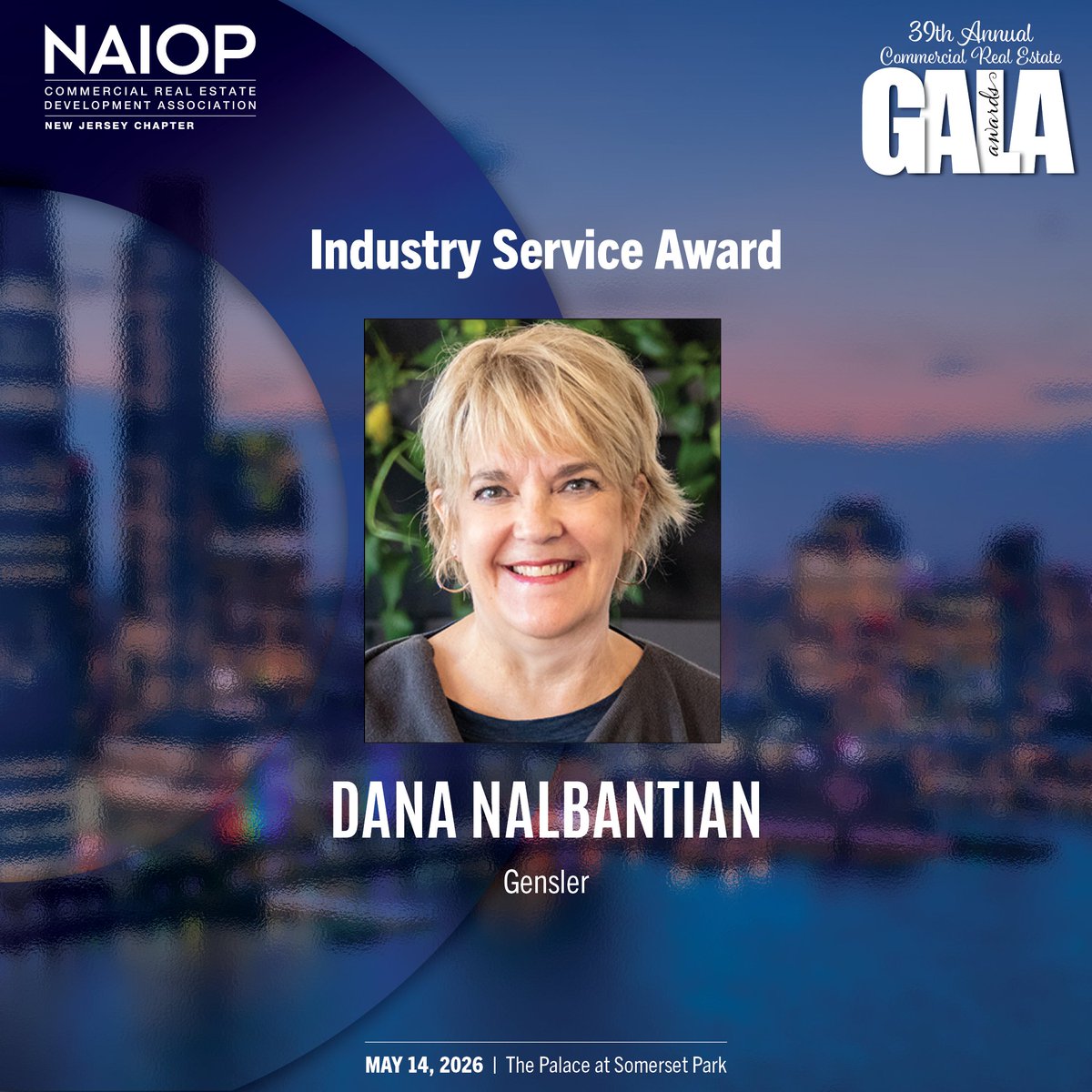 naiopnj's tweet image. #NAIOPNJ is proud to present the 2026 Industry Service Award to Dana Nalbantian, Principal, @gensler_design. Dana has dedicated her 30+ yr career not only to exceptional design &amp;amp; #architecture, but also to growing NJ’s #CRE, construction &amp;amp; design industry: naiopnj.org/page-1806816
