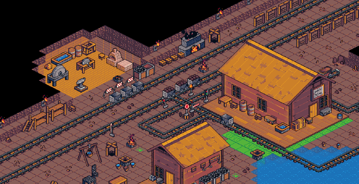 FalconKipper's tweet photo. My 2D isometric railroads and mining adventure is available on Itchio! I've been working so hard to make something unique. And each element is a hand pixelled.

Here is the link: https://t.co/L1UtqcVp6J

Thanks for the support :3

#pixelart #pixel #gamedev #gameasset #isometric https://t.co/NuyZ7pxVNy