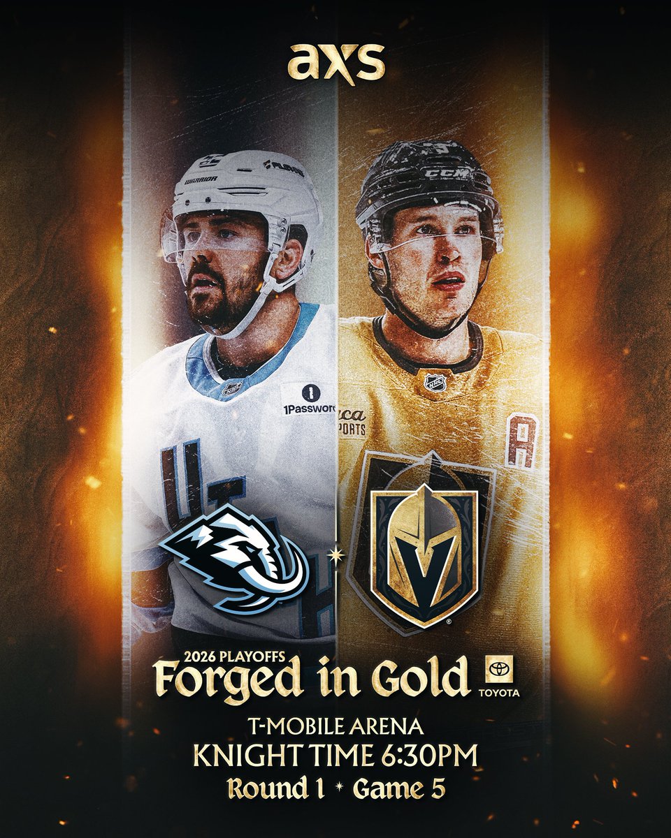 🔥 ROUND I \V/ GAME V 🔥

📺 Local: The Spot-Vegas 34
📺 National: TNT, truTV
📲: KnightTime+, HBOMAX
📻: <a href="/VGKRadioNetwork/">Golden Knights Radio</a> FOX Sports LV 94.7 FM | Deportes Vegas 1460
📰: vgk.io/7OeNY