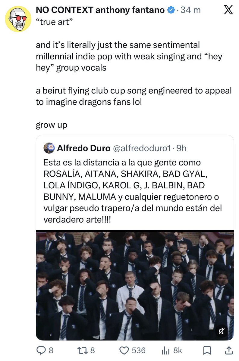 amorbort_'s tweet photo. El otro día compartiendo a Amaia, hoy citando a Alfredo Duro. Está Anthony Fantano viviendo en un bajo de Arganzuela? https://t.co/5LgTSAaIZd