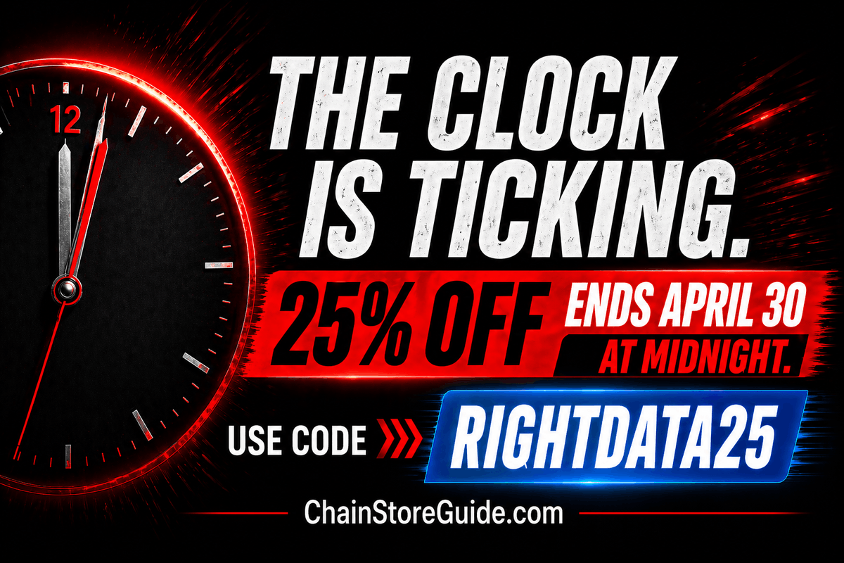 ChainStoreGuide's tweet image. ⏰ 25% off CSG LeadSearch ends April 30 at midnight.

Verified retail and foodservice decision-makers. No limits. No guessing.
Use code RIGHTDATA25 or contact an Account Manager. Clock is ticking.

🔗 hubs.la/Q04dSdyp0
#CSGLeadSearch #SalesData #B2BSales