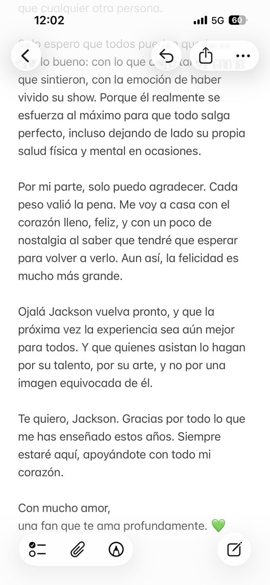 seunieBeomie's tweet photo. Espero se puedan tomar el tiempo de leer este mensaje para Jackson y logren entender mi desahogo 💚 #jacksonwang #jacksonwangchile #magicman2inchile #MagicMan2Tour #magicman2inmexico #chile #magicmanlatinoamerica #magicman2inbrasil https://t.co/47BdGRrIdG