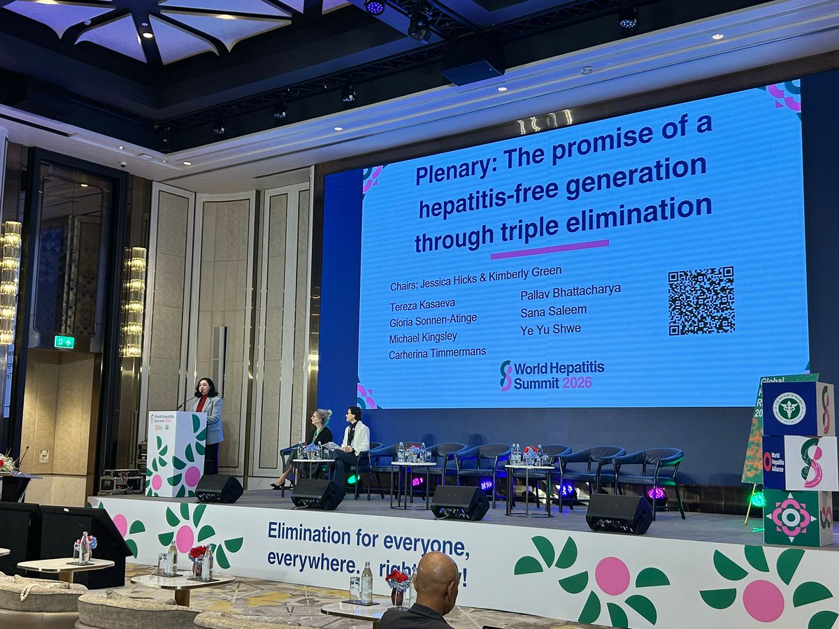 TerezaKasaeva's tweet image. #Inspired – productive Day 2 at #WorldHepatitisSummit.
Delivered opening remarks at plenary on triple elimination &amp;amp; opened session on #TB &amp;amp; #hepatitis, emphasizing integrated, people-centred approaches.
Strong engagement with countries &amp;amp; partners to advance #HepatitisElimination.