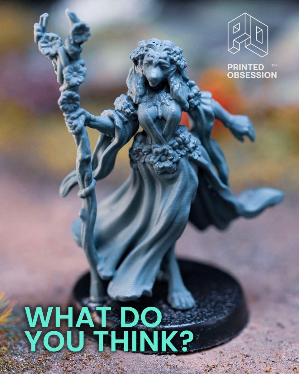 printedobsessio's tweet image. This druid carries the calm and the power of the wild, every detail shaped with organic flow and quiet strength. Scroll through to see how color brings her fully to life... and how it looks on the tabletop. 😉

#DnD #DnD5e #TabletopRPG #FantasyMiniatures #