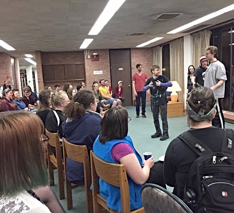 ummbriggs's tweet photo. You never know what's going to happen at improv. One things for certain, you will laugh. A lot. Come to the Briggs Library Game Night on Friday, May 1 from 6pm-11pm. Improv starts at 7:30pm. Play great games. Treats will be provided.
#BriggsLibrary #UMNMorris https://t.co/dnIAv10gre