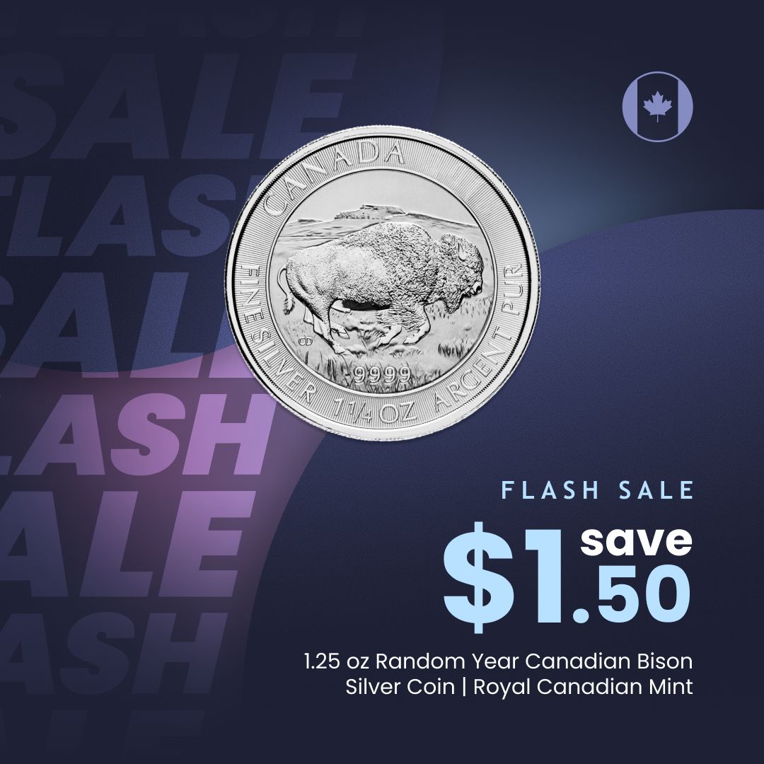 silvergoldbull's tweet image. Flash sales on the 10 oz American Flag Silver Bar and the 1.25 oz Random Year Canadian Bison Silver Coin are on until 5 pm MT, or until quantities last!
🇺🇸 silvergoldbull.com/10-oz-silverto…
🇨🇦 silvergoldbull.ca/1-25-oz-random…

#flashsale #silvergoldbull #silvercoin #silverbar