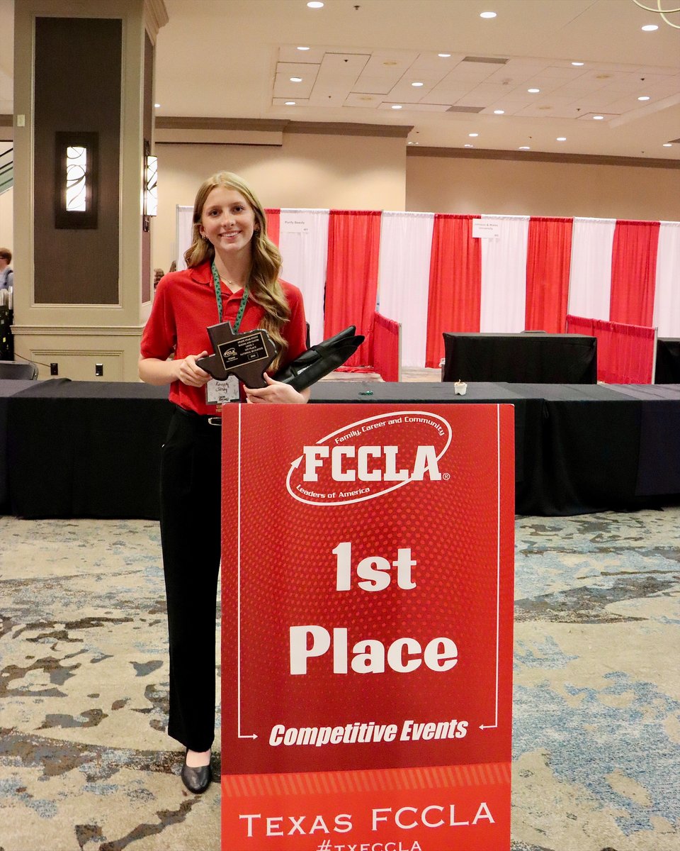 rockwallschools's tweet photo. Rockwall ISD is proud to announce that Kennedy J. has been named a State Champion at the Texas FCCLA State Leadership Conference earlier this month.

Kennedy earned 1st place in the Baking & Pastry event, qualifying her to compete at the FCCLA National Leadership Conference in Washington, D.C. this July, where she will represent both Rockwall ISD and the state of Texas.

This achievement reflects Kennedy’s exceptional skill, dedication, and commitment to excellence in the culinary arts. Her success is also a testament to the guidance and mentorship of her instructor, Chef Hernandez, whose support played a vital role throughout her preparation.

Congratulations to Kennedy on this outstanding accomplishment! We look forward to supporting her as she competes on the national stage.