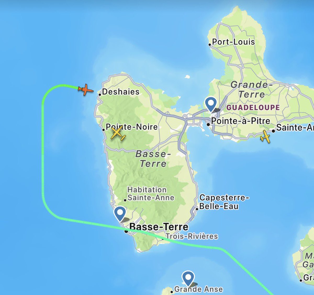 resca_media's tweet photo. 📹 Atterrissage imminent de Speed en Guadeloupe. https://t.co/ow4xspHgdQ