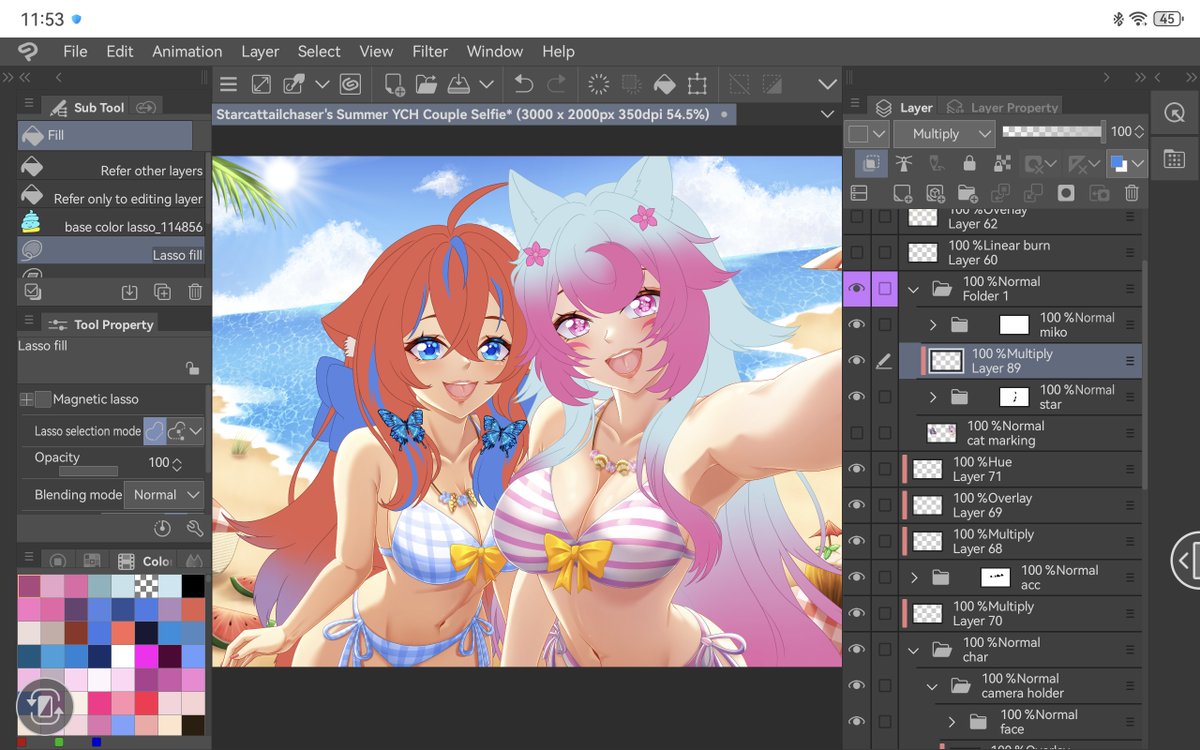 nerinahazuki's tweet image. Today WIP☺️I'm so in love with their hair looks, can't wait to finish rendering it &amp;gt;&amp;lt;

#WIP #ArtistOnTwitter