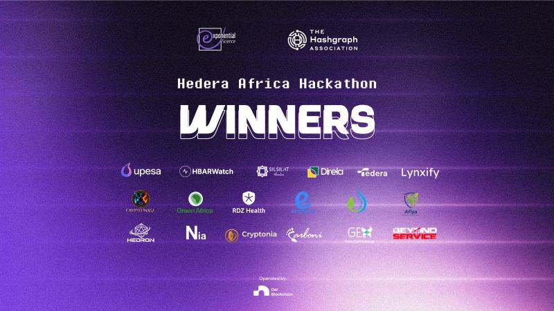 DarBlockchain's tweet photo. 2025 HAH winners are now announced.

@DarBlockchain led operations for a program that brought together 13,000+ developers building real-world solutions on @hedera across finance, sustainability, AI, and digital identity.

Co-funded by @The_Hashgraph and @Exponential_Sci. https://t.co/4PJ93dUYsu