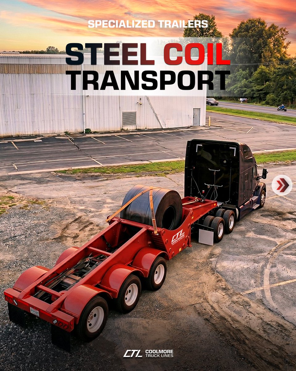 coolmoreTL's tweet photo. Steel coils are not standard freight.

At Coolmore Truck Lines, steel coil transport is one of our core services. Our trailers are made for coil hauling, with the equipment needed to keep freight stable, secure, and ready for the road.

#CoolmoreTruckLines #CTL #HeavyHaul https://t.co/KCqtlVD4Ph