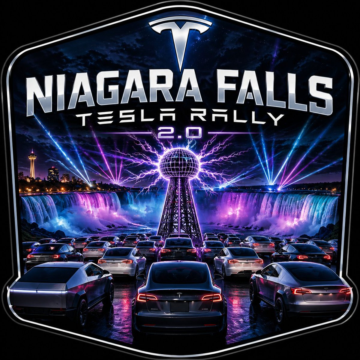 CYBRBEATZ's tweet photo. Tesla owners! See you in Niagara Falls, New York Saturday, May 23rd. 

@CYBRBEATZ light show called 'GIGAWATT' will be released as part of the 'Grok-inspired Nikola Tesla Tour'. 

Sign up for updates and to attend.
https://t.co/PZfaBVLyvH https://t.co/sREVMBQumu