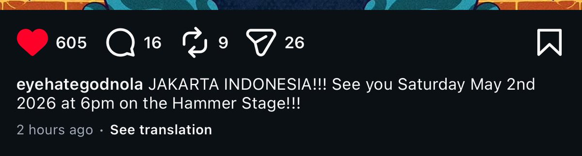 posercult's tweet photo. @hipsterboys__ @kolonigigs_ @hammersonicfest Belom tau, gue tau EHG main jam 6 sore itu ya dari akun ig mereka sendiri. https://t.co/1oT2cFbTNl