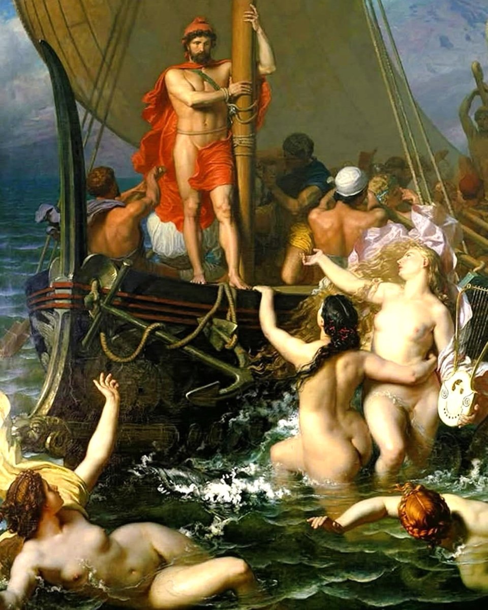 "Ulysses and the Sirens" (1867) 
By Léon Belly. (1827–1877) 🖌️🌹
Musée de l’Hôtel Sandelin, Saint-Omer, France.