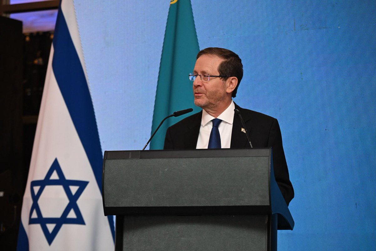 GPOIsrael's tweet photo. (Communicated by the President’s Spokesperson)

Monday, 27 April 2026 / 10 Iyar 5786

*President Isaac Herzog Addresses Israel’s 78th Independence Day Celebration in Kazakhstan*

On April 27, 2026, President Isaac Herzog addressed an event celebrating Israel’s 78th Independence Day hosted by Israel’s Ambassador to Kazakhstan, Yoav Bistritsky, during the President’s official visit to Kazakhstan. In attendance were the Chairman of the Senate of Kazakhstan, Maulen Ashimbayev, ministers, ambassadors, and members of the diplomatic corps.

President Isaac Herzog:

“I join you now following a series of bilateral meetings with President Tokayev and the leadership of Kazakhstan. I want to commend President Tokayev for his bold leadership in joining the Abraham Accords and extending an invitation for me to visit here.

“We stand now at a critical crossroads and a decisive inflection point—not just for Israel, but for the entire region. Our choices here truly matter. The war with Iran has helped to isolate the extremist, oppressive Iranian-led axis, which has sought to sow chaos and terror for decades. And our activity has been strengthened by an alliance of moderates, a coalition of nations driven by a desire to cultivate cooperation and offer an alternative to the family of nations, all through the channels of the Abraham Accords.

“This new and emerging coalition holds great promise. It can draw on the best of our creativity and goodwill to dramatically shift the trajectory of the Middle East and of the Eurasian region at large. And it can reach far across spheres and sectors — trade and innovation, energy and environment, medicine and science, food and water security, cyber and AI. In short, it encompasses everything.”

Attached photo credits: Haim Zach (GPO)