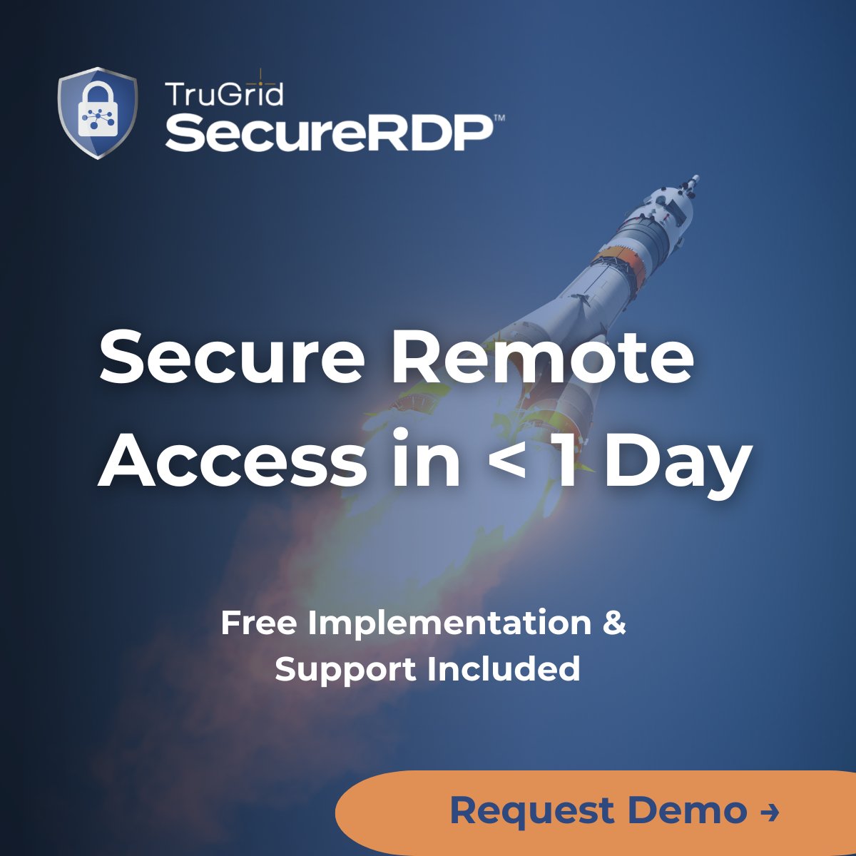 TruGridApp's tweet photo. [SecureRDP, Running in Hours]
Most customers get TruGrid SecureRDP running within a day — often within an hour. No gateways, no firewall changes, no VPN stack. Implementation and support included.
https://t.co/ouKwOBaoQB https://t.co/FZYctLBb3h