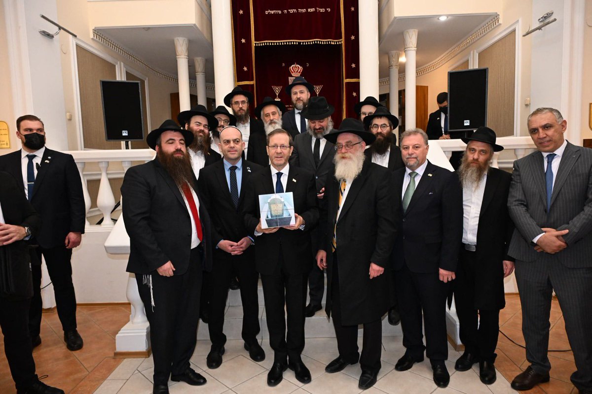 GPOIsrael's tweet photo. (Communicated by the President’s Spokesperson)

Tuesday, 28 April 2026 / 11 Iyar 5786

*President Isaac Herzog Meets with Jewish Community Leaders in Kazakhstan*

On April 28, 2026, President Isaac Herzog met with leaders and members of the Jewish community from across Kazakhstan and Central Asia at the “Beit Rachel” Synagogue in Astana. Attendees at the meeting included the Chief Rabbi of Kazakhstan, Rabbi Yeshaya Cohen, and the Rabbi of Astana, Rabbi Shmuel Karnauch.

The President heard from them about the activities of the community and discussed the challenges they face, efforts to preserve Jewish identity, and the importance of the connection with the State of Israel.

President Isaac Herzog:

“I am moved to be here as the President of the State of Israel. The Jewish story of Kazakhstan spans hundreds of years, which today translates into a modern and developing relationship.

“I thank President Tokayev for inviting me on this state visit, and I was delighted to meet him, the senior leadership, and the flourishing and thriving Jewish community.

“It is my great hope that this visit will bring momentum to the relations between Israel and the nations of Central Asia. The fact that I am here, certainly at this time, is not to be taken for granted, and it instills in me the hope that we will develop these ties for the benefit of the entire region, with the great light that our nation spreads throughout the world.“​​​​​​​​​​​​​​​​

Attached photo credits: Kobi Gideon (GPO)