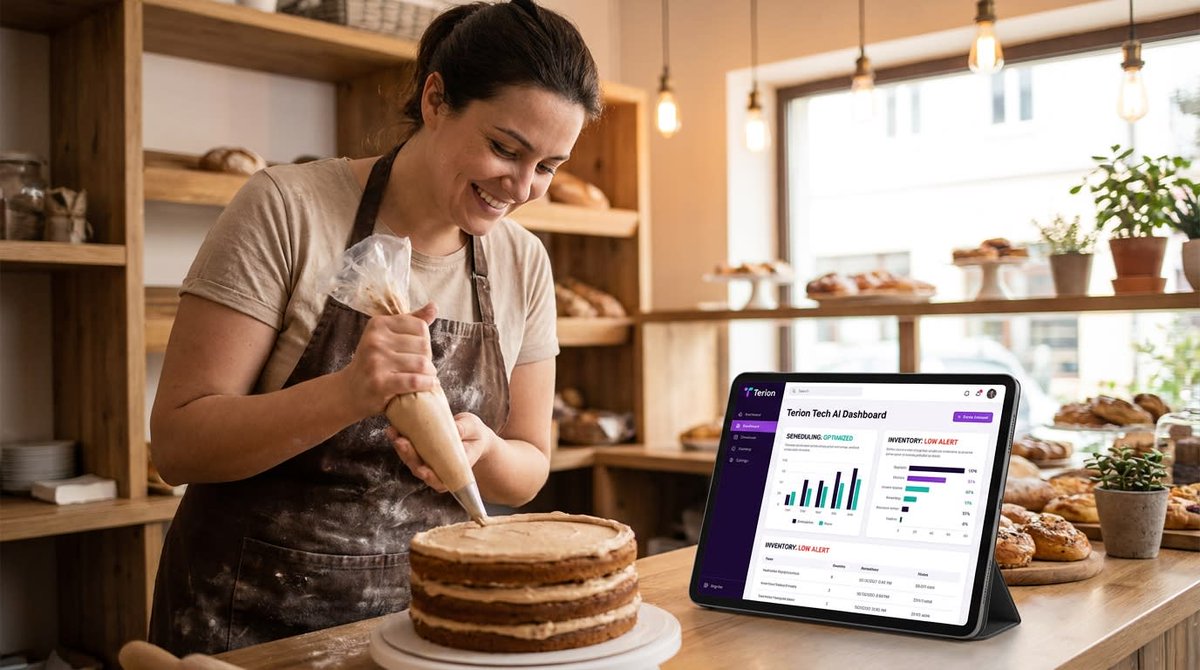 TwistedTerion's tweet photo. Last year a bakery owner spent 40 hours weekly on scheduling and inventory. This year? AI handles it in 4 hours. They now focus on baking and growing. Thread on how small businesses are actually winning with AI.

#SmallBizTech #AIIntegration https://t.co/w00zgb1jjU