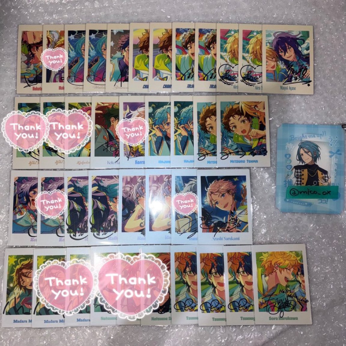 mico_ox's tweet photo. 【交換】あんスタ 10周年 展示会 ぱしゃっつ 

譲）
10周年→渉2、弓弦、北斗、千秋2、鉄虎2、藍良2、マヨイ、敬人、創2、光2、嵐、エス、ライカ2、カンナ2、斑1、つむぎ3、宙

求）HiMERU＞宗

池袋手渡し(日程要相談)。
※2枚~郵送可能。
※宗はHiMERU含むお取引のみ。

お声かけが重なった場合纏めての方優先とさせて頂きます。
お心あたりございましたらお気軽にお声掛けください。
