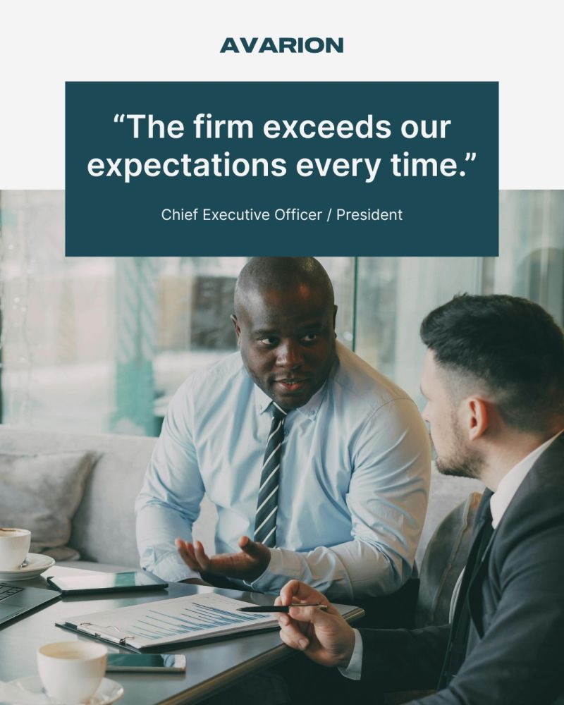 Avarion_Inc's tweet image. “The firm exceeds our expectations every time.”
Healthcare leaders need partners who understand the environment, bring structure to execution, and deliver results that last. That’s the Avarion standard.
avarion.com 
#HealthcareLeadership #HealthcareStrategy #HIT