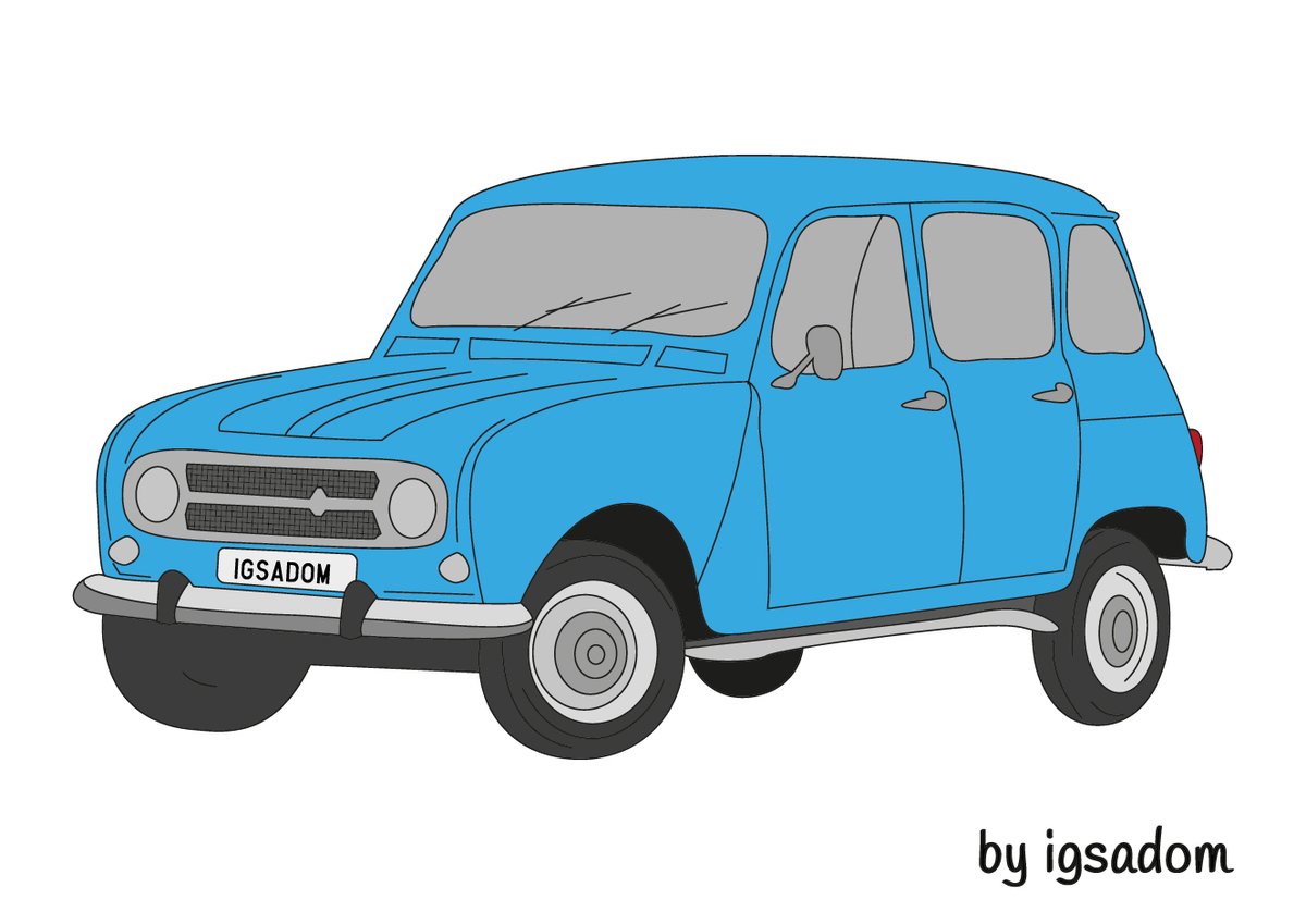 igsadom's tweet photo. Uno de mis coches clásicos preferidos, el Renault 4 "latas", tuve ocasión de conducirlo hace unos años y fue muy divertido. Un coche diferente, que ahora Renault ha renovado, que me apetecía dibujar!, by #igsadom!

#elartefluye #coloreandolavida #yosipintoalgo https://t.co/zhS6FFYyBF