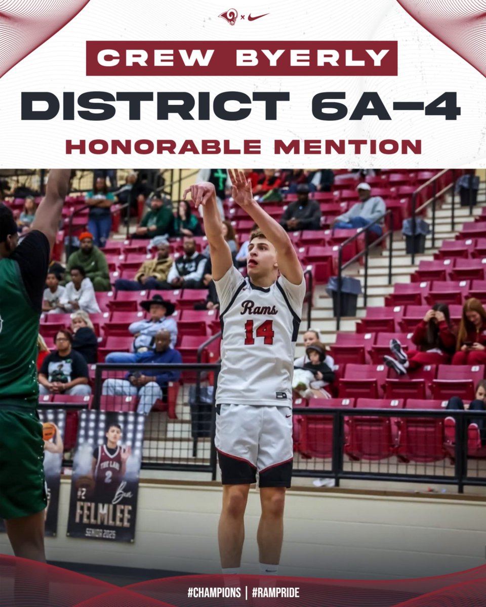 OwassoAthletics's tweet image. Congratulations to Crew Byerly on his District 6A-4 Honorable Mention! 

#CHAMPIONS | #RamPride