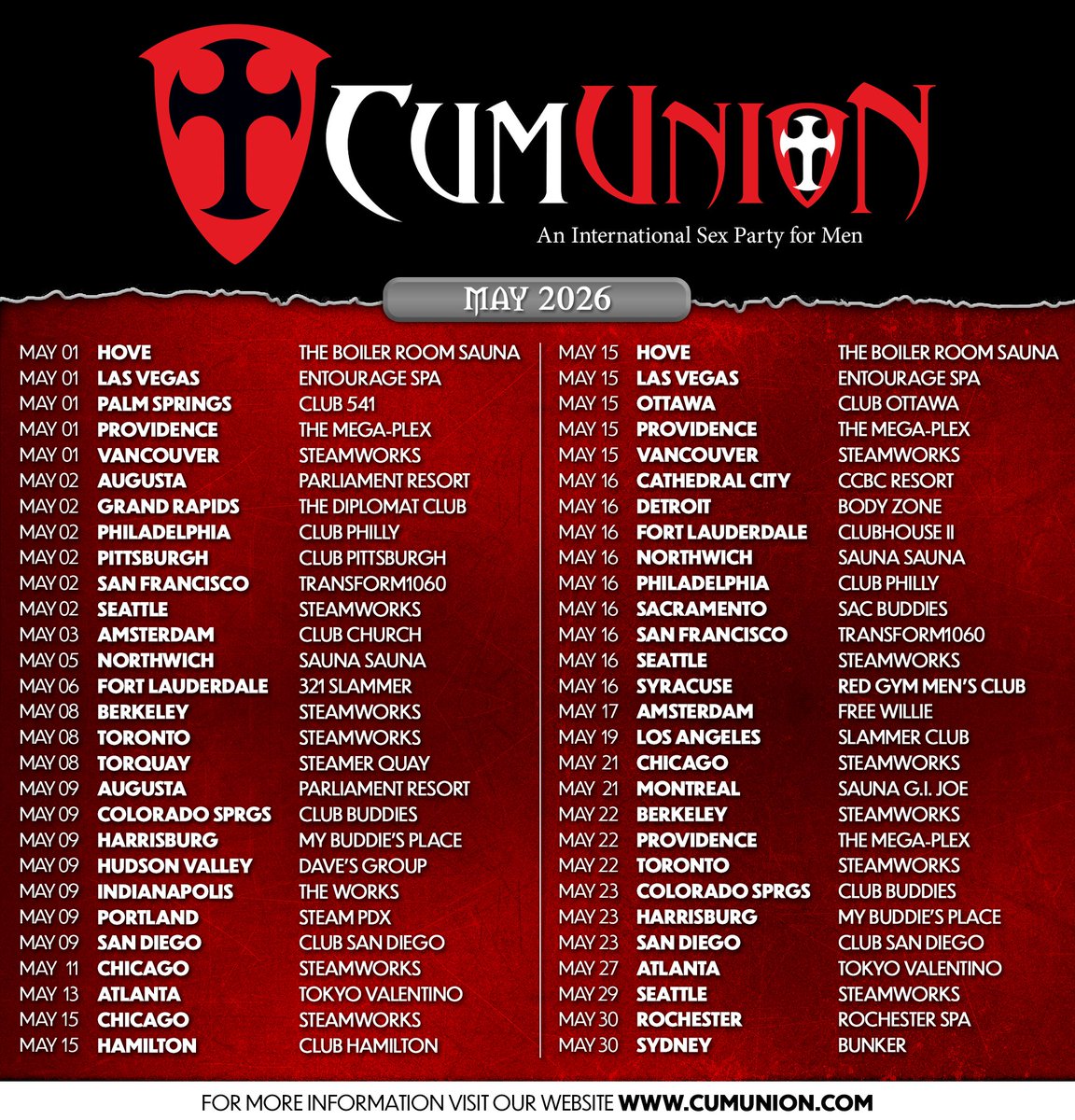 CumUnion's tweet photo. If you know, you know…
And if you don’t — May’s your chance to find out.

Which city’s getting your attention this month? 👀🔥

For more info visit https://t.co/pWaRH60kRA.
#cumunion https://t.co/ClaSspBaZt
