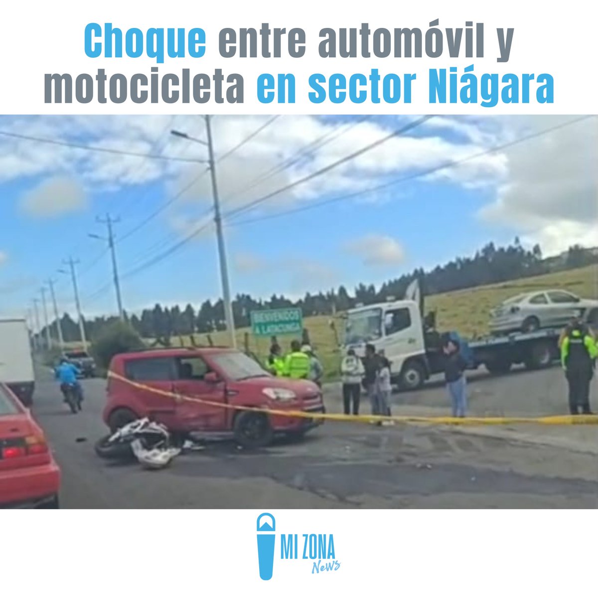 MiZonaNews's tweet image. #FotoNoticia | Una persona herida dejó un choque entre un automóvil y una motocicleta la mañana de este miércoles 29 de abril de 2026 en la antigua Panamericana salida de #Latacunga hacia Salcedo, a la altura de Calzacuero, según reportó VTV Radio. #Cotopaxi