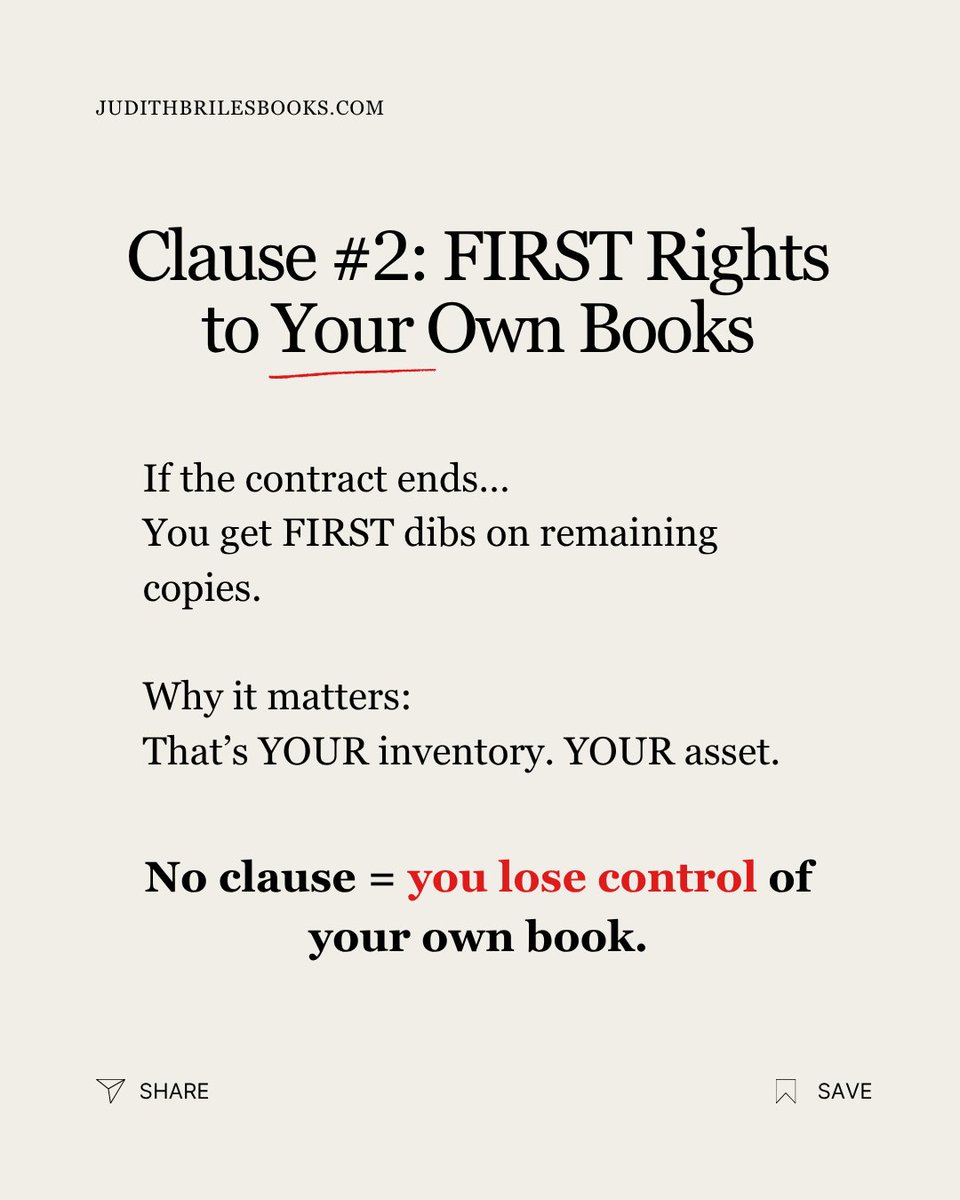 JudithBriles's tweet image. Most authors don’t read contracts.
Big mistake.

The smart ones protect:
✔ Their rights
✔ Their exit
✔ Their control

Don’t sign blindly. Ever.

bit.ly/BlundersBook
#AuthorTips #PublishingAdvice #SelfPublishing #WritersLife #AuthorLife #BookPublishing #WritersLift