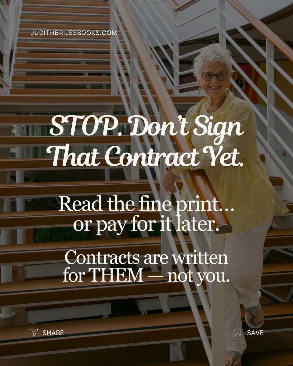 JudithBriles's tweet image. Most authors don’t read contracts.
Big mistake.

The smart ones protect:
✔ Their rights
✔ Their exit
✔ Their control

Don’t sign blindly. Ever.

bit.ly/BlundersBook
#AuthorTips #PublishingAdvice #SelfPublishing #WritersLife #AuthorLife #BookPublishing #WritersLift