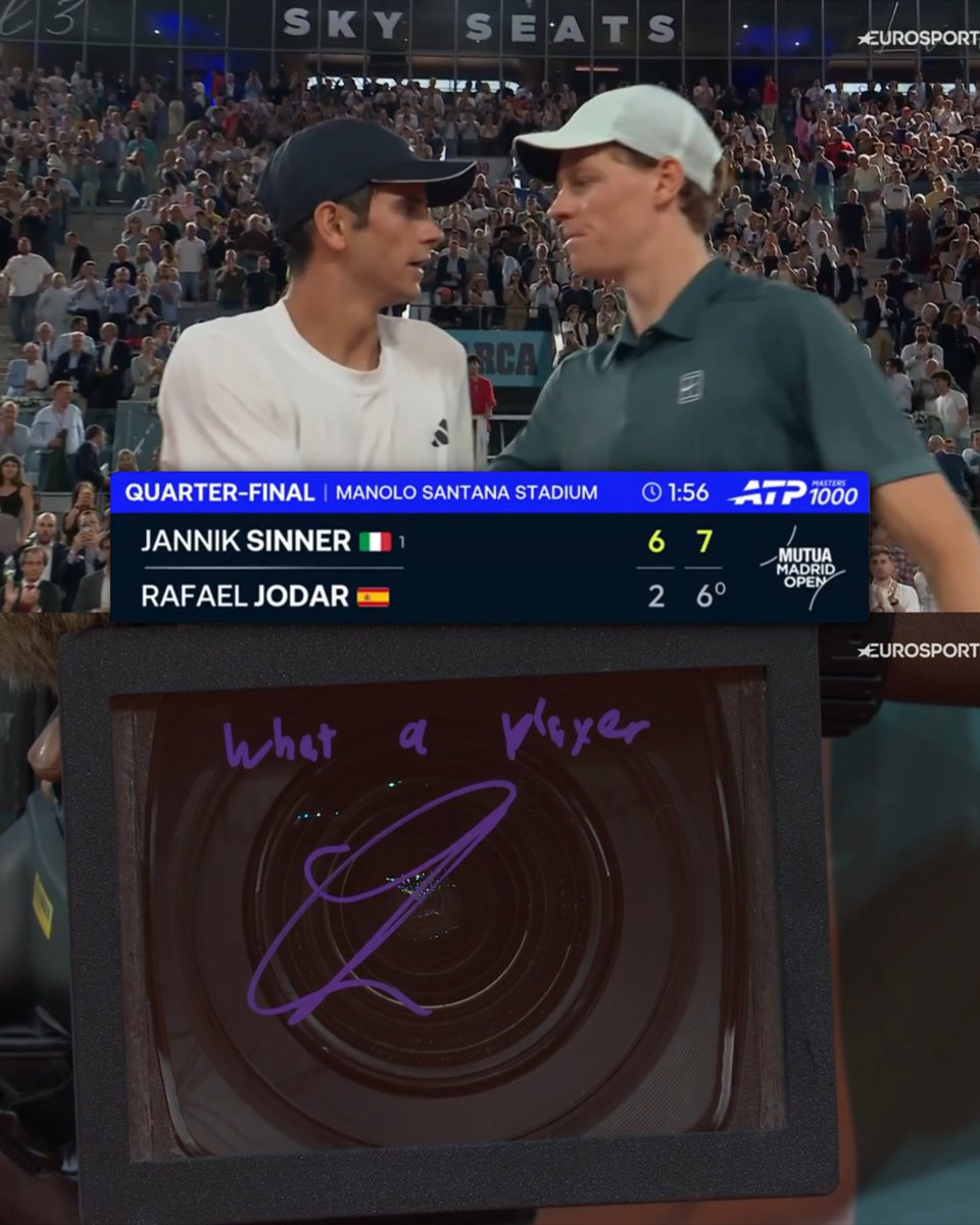 Jannik Sinner was impressed by Rafael Jodar 👏