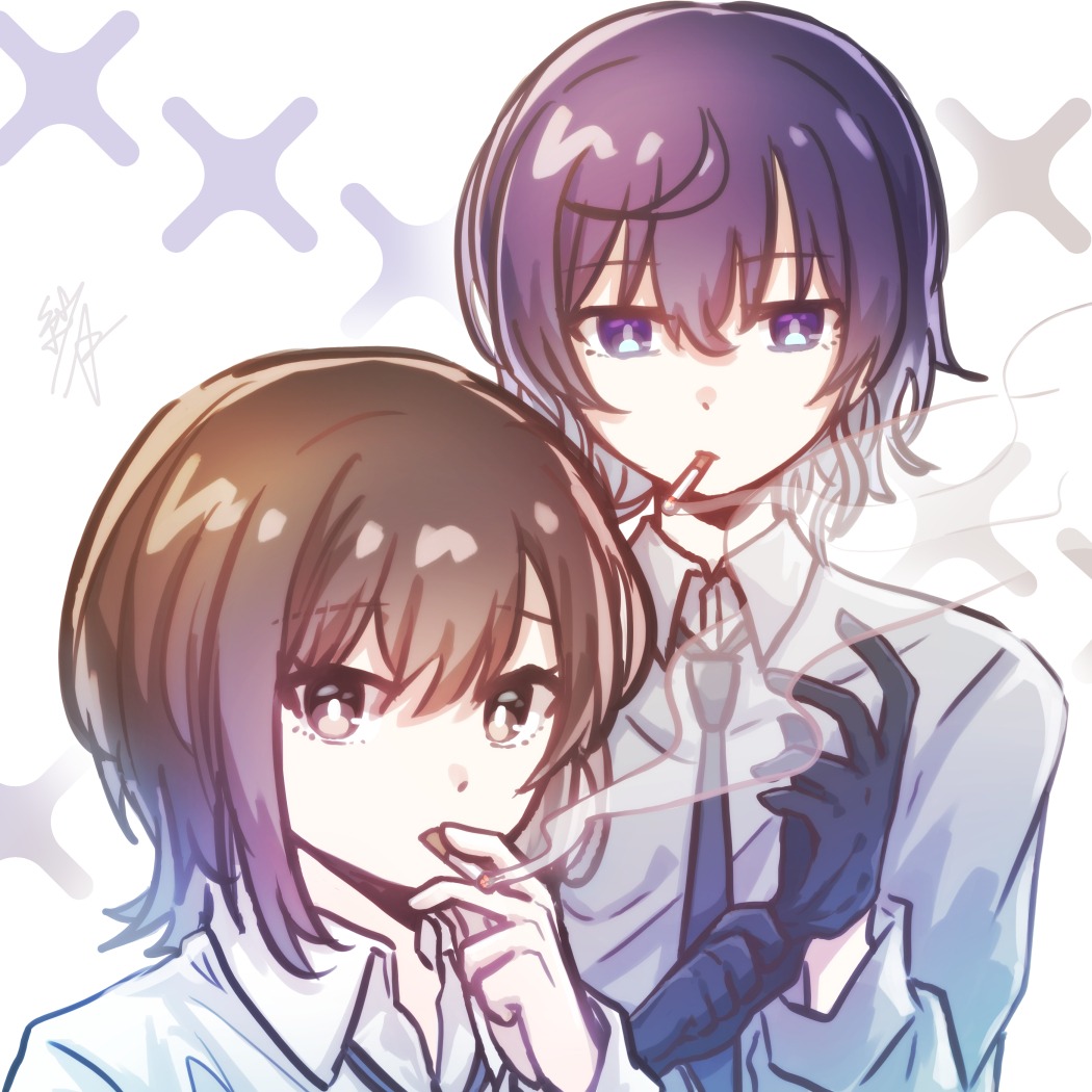 Syatsuki20's tweet photo. ❄️🎨と🚬
多分マフィア https://t.co/zkkyaVDQAI