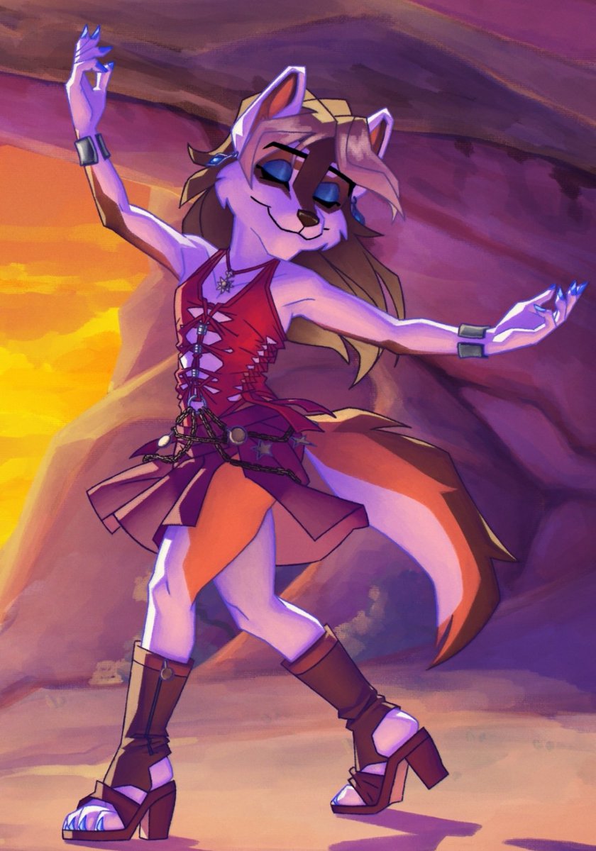 FenirArts's tweet image. Yes I'm quoting this again I mean- look at her 🧡

#furry #sona #dancing
