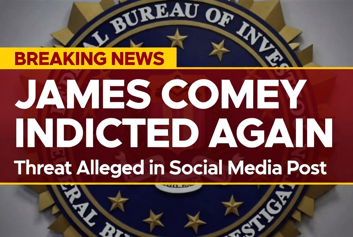 DavitLurss's tweet photo. 🔥 BREAKING: Former FBI Director James Comey hit with a SECOND indictment — this time over a social media post allegedly threatening Trump.
Justice moving fast? Drop your thoughts 👇 #Comey #Breaking https://t.co/XTCaneaGy9
