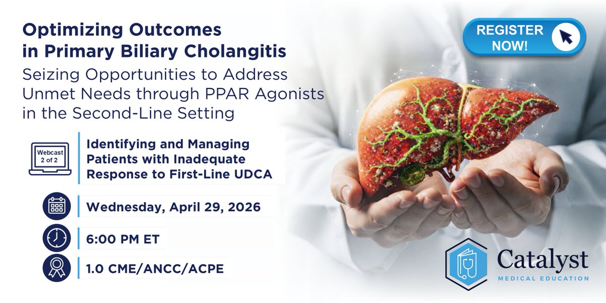 CatalystMedEd's tweet photo. Join #PBC experts Dr. Marlyn Mayo, Dr. Aparna Goel, &amp; Dr. Stuart C. Gordon tonight at 6 PM ET on International Day of #Immunology for a case-driven CME activity designed to apply your diagnostic &amp; therapeutic skills to real-world scenarios. https://t.co/1iVzqlxZSG #meded https://t.co/83yhlQXQux