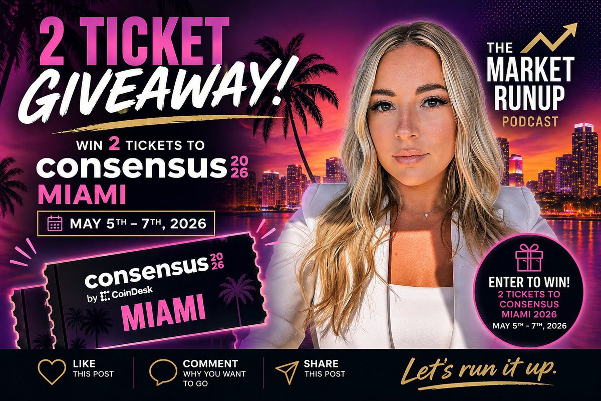 I’m partnering with <a href="/consensus2026/">#Consensus2026 → Miami</a> to give away 2 free tickets!! 

Just reshare this post and make sure you are following <a href="/TheMarketRunup/">The Market Runup</a> to be entered. 

(Picking the winners in 72 hours) 🤗