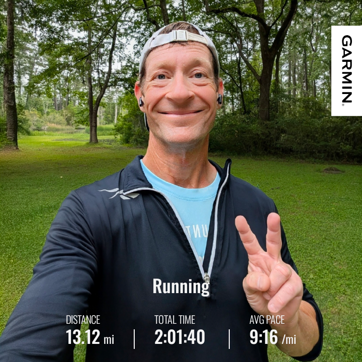 geoffcbrown's tweet image. PR Half Marathon. 🎉

Went out for a 10K. 
Ended up running my fastest 13.1 miles!

Two things hit me during the run:

- I've missed pushing myself harder.
- And, I was reminded how hard it actually is.

Not sure exactly what it means yet… but I’m paying attention to it.

#MOVE