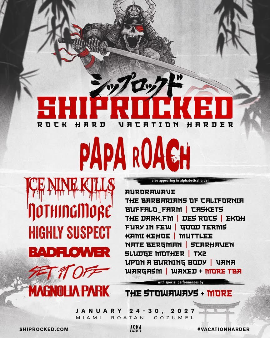 ShipRocked's tweet photo. ShipRocked 2027 line-up…..more to come. https://t.co/74ScLYFjt7