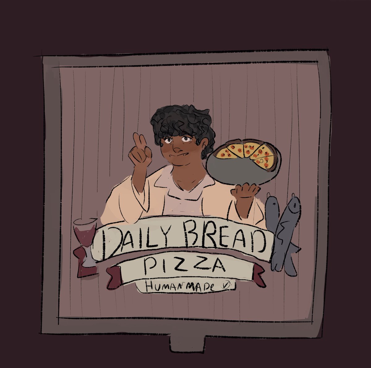 dont piss me off in my own house. Heres some actual pizza for you guys. Good omens in two weeks!!